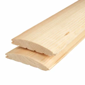 Lambriu Semirotund din Lemn de Rășinoase 19×110 mm, Profil Blockhouse, Clasa AB