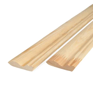 Plintă Lemn Masiv Rășinoase 13×60 mm, Clasa AB Îmbinat, Profil Pardoseală Slim